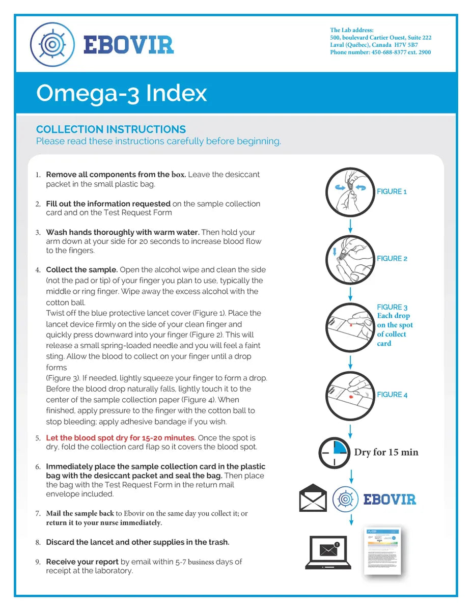 Indice Oméga-3 (kit de test COMPLET)